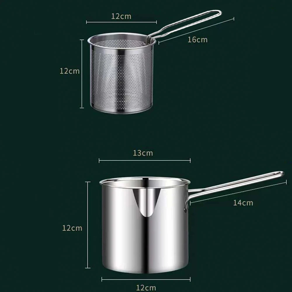 Description Picture 6 of itemStainless Steel Deep Fryer With Frying Basket Multifunctional Small Pot Kitchen Specific Frying Chicken And Other Cooking Tools
