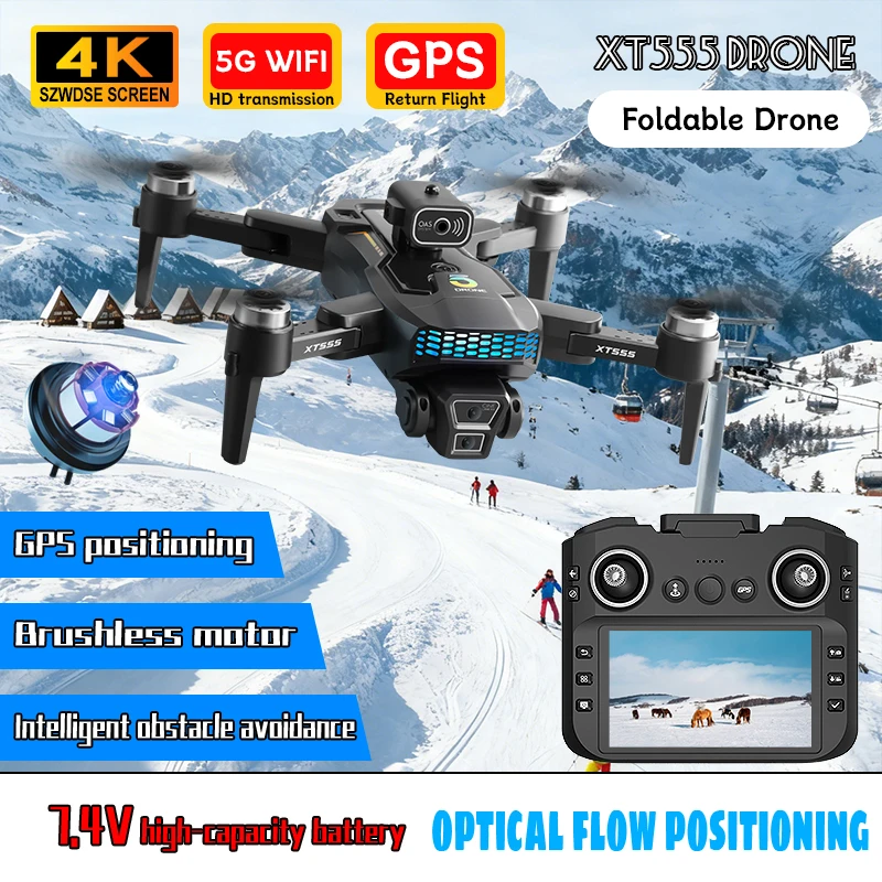 Drone GPS XT555 8K Professionnel Moteur Brushless WIFI 5G FPV