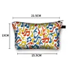 Musical Instrument Printing Cosmetic Bag Women Jazz Rock Makeup Bags Reusable Toiletry Bag Music Notes for Travel Cosmetic Case 5