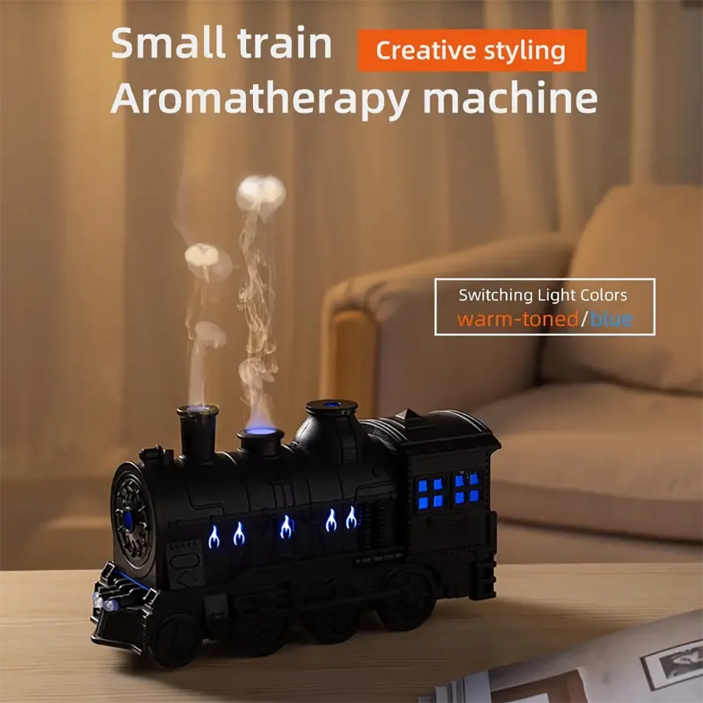 1PC USB Powered Train Aroma Diffuser, Air Humidifier, Essential Oil Diffuser With Timing And Night Light, Quiet, For_voghion.com
