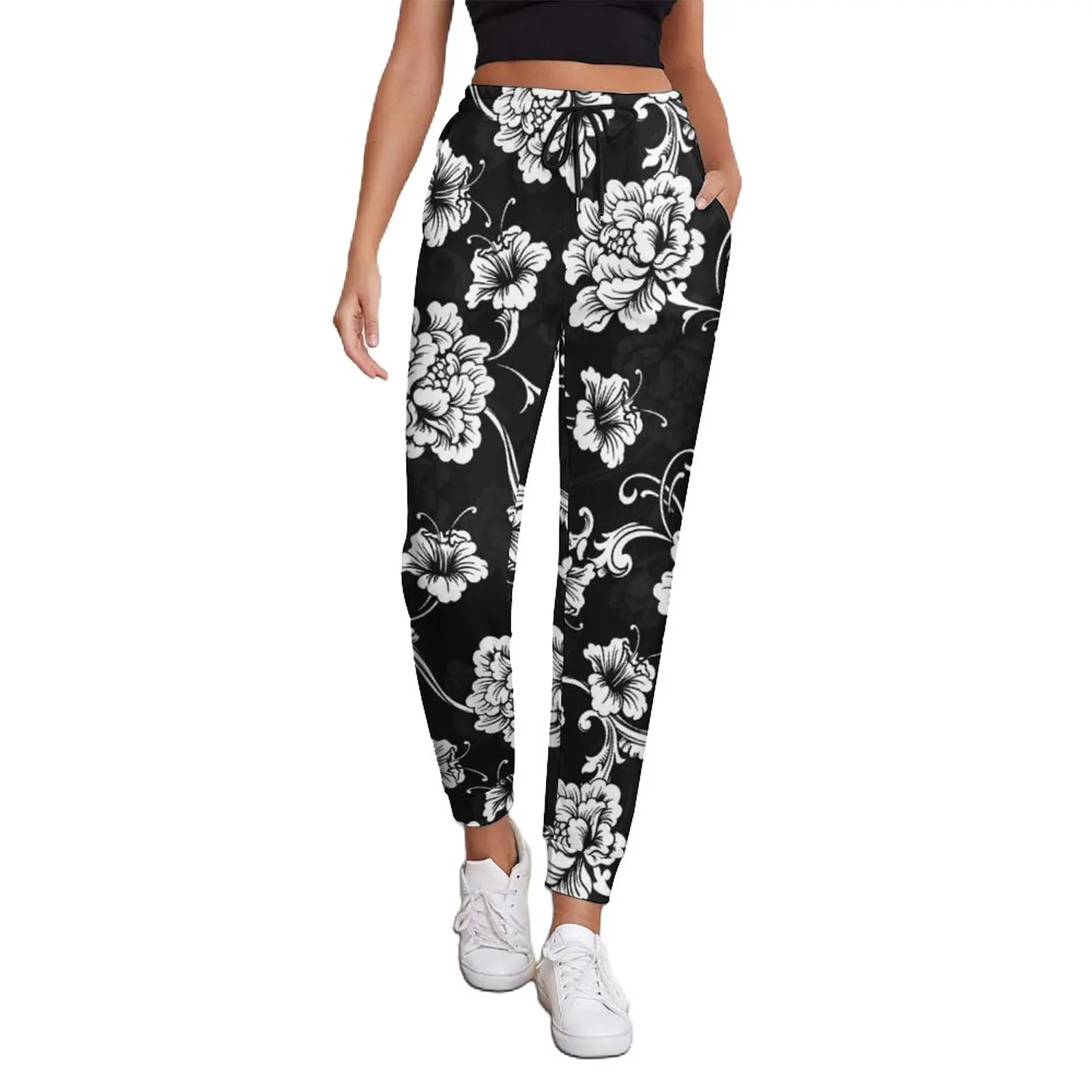 

Chic Baroque Floral Jogger Pants Retro Flowers Print Streetwear Joggers Spring Casual Design Big Size Trousers Birthday Present