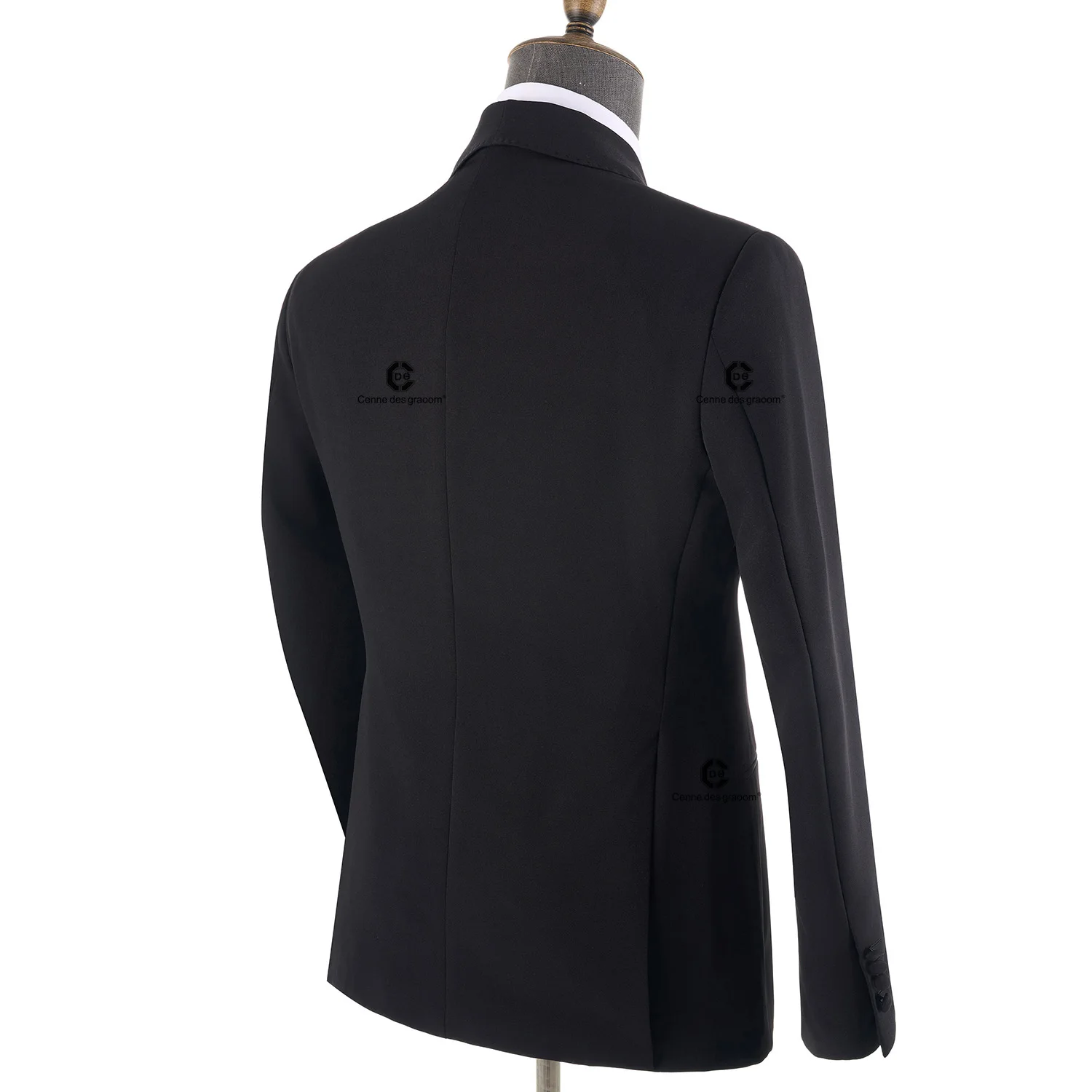 Cenne Des Graoom 2025 New Elegant Black Suits for Men Metal Side Release Buckle 2 Pieces Set High Quality Wedding Party Dinner 5