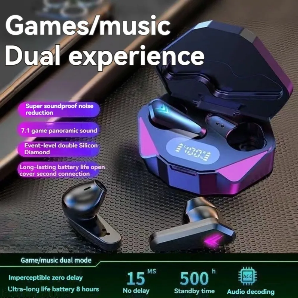 X15 TWS Gaming Earbuds, Wireless Bluetooth Headphones With LED Digital Display, Noise Cancelling Bass Earphones With Microphone_voghion.com