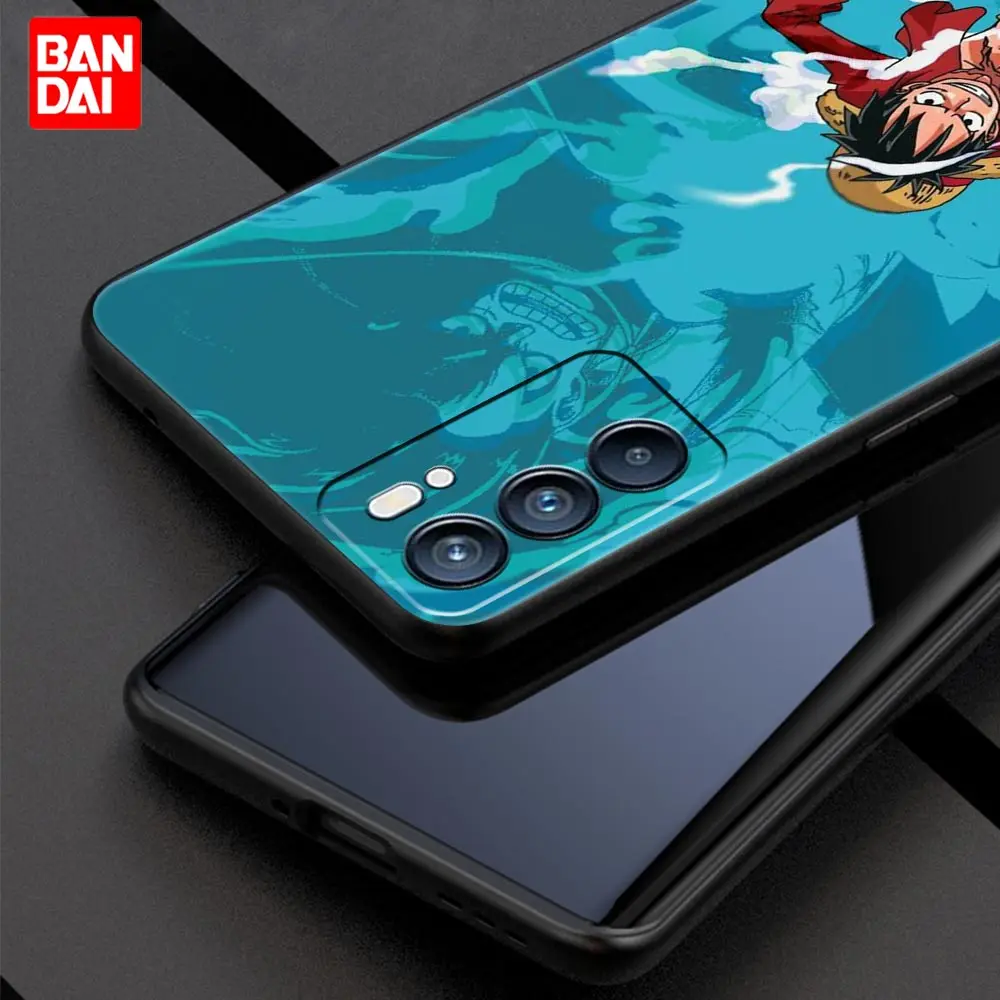 oppo cover Anime One piece Luffy Case for Oppo A3s A5s A9 A15 A31 A52 A53 A54 A74 A93 A94 F19 Pro 4G Cover Capinha Luxury Capa Funda Black oppo phone cases