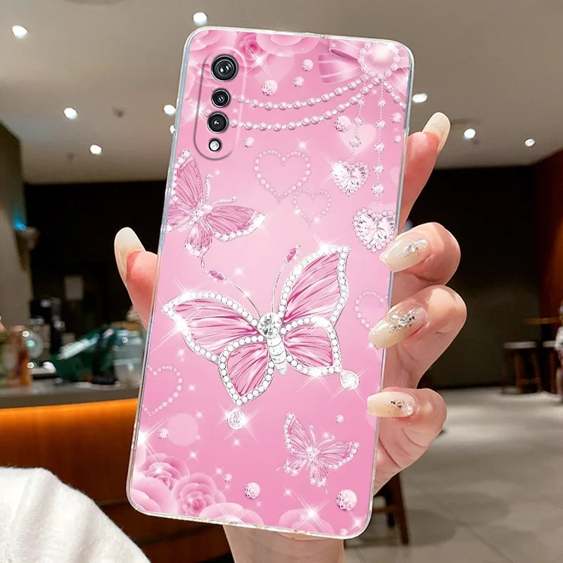 Elegant Butterfly Bow Transparent Soft TPU Phone Case - Protective Thin Silicone Cover