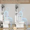 19" Tall Rear Outlet Toilet Bowl & Tank Seniors Dual Flush Design Quiet Close Seat Wall Mount Installation White Ceramic 3