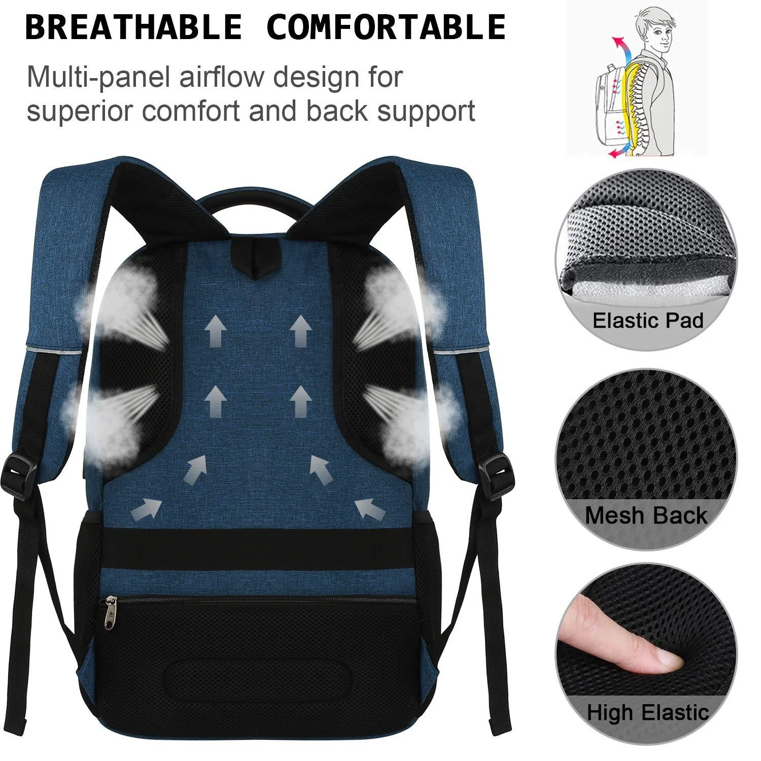 Travel Backpack Office Computer Bag Laptop Backpacks School Bags with Usb Daily Life Waterproof Laptop Bag