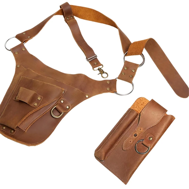 ABMR-Leather Garden Tool Belt, Gardening Utility Belt, Garden Tool Storage Bag For Gardeners And Gardeners