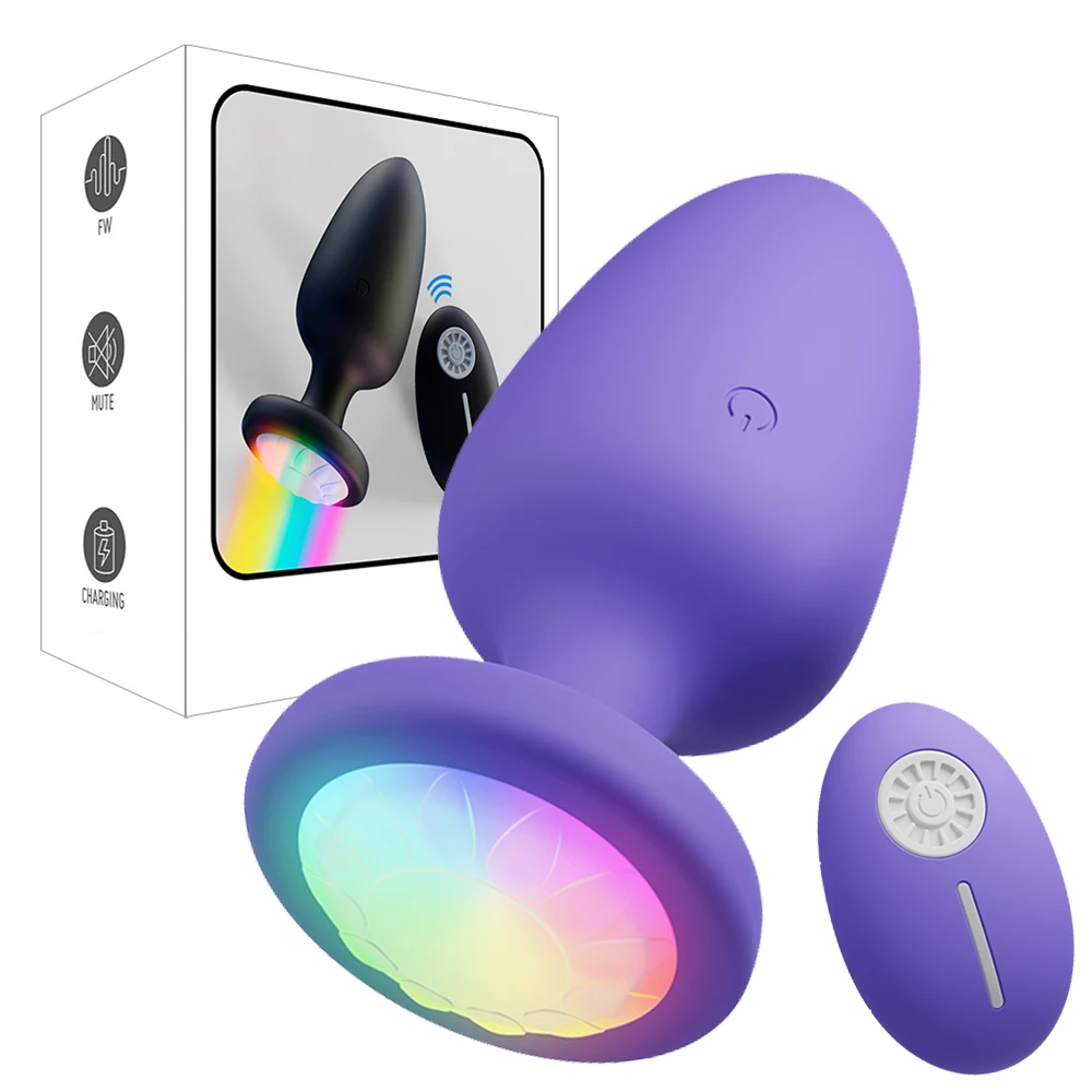 LED Colorful Light Butt Plug for Women Men Anal Plug Vibrator Prostate Massager Adults Sex Toys Wireless Remote Control Buttplug 6