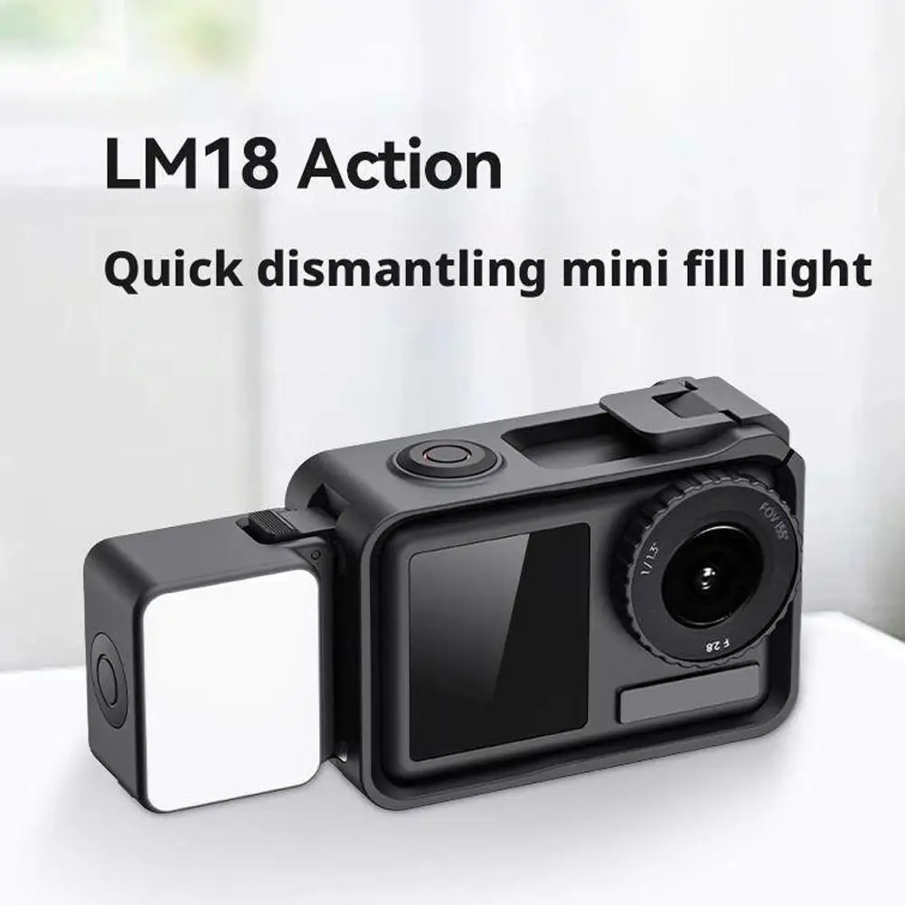 LED Video Light NEW LM18 Mini for DJI Osmo Action 4/3 Camera Cage & Pocket 3 4 IPX5 Waterproof 5600K Color Temperature Tool led video light,mini led video light