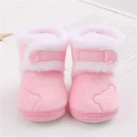 Baby Thickened Plush Boots Flat Shoes Infant Girls Boys Non-Slip Soft Sole First Walker Winter Warm Crib Shoes 4