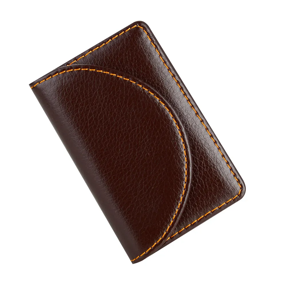 명함 홀더 케이스 커피 휴대용 스테인레스 철 PU 마그네틱 잠금 남성 여성 이름 케이스 비즈니스 주최자