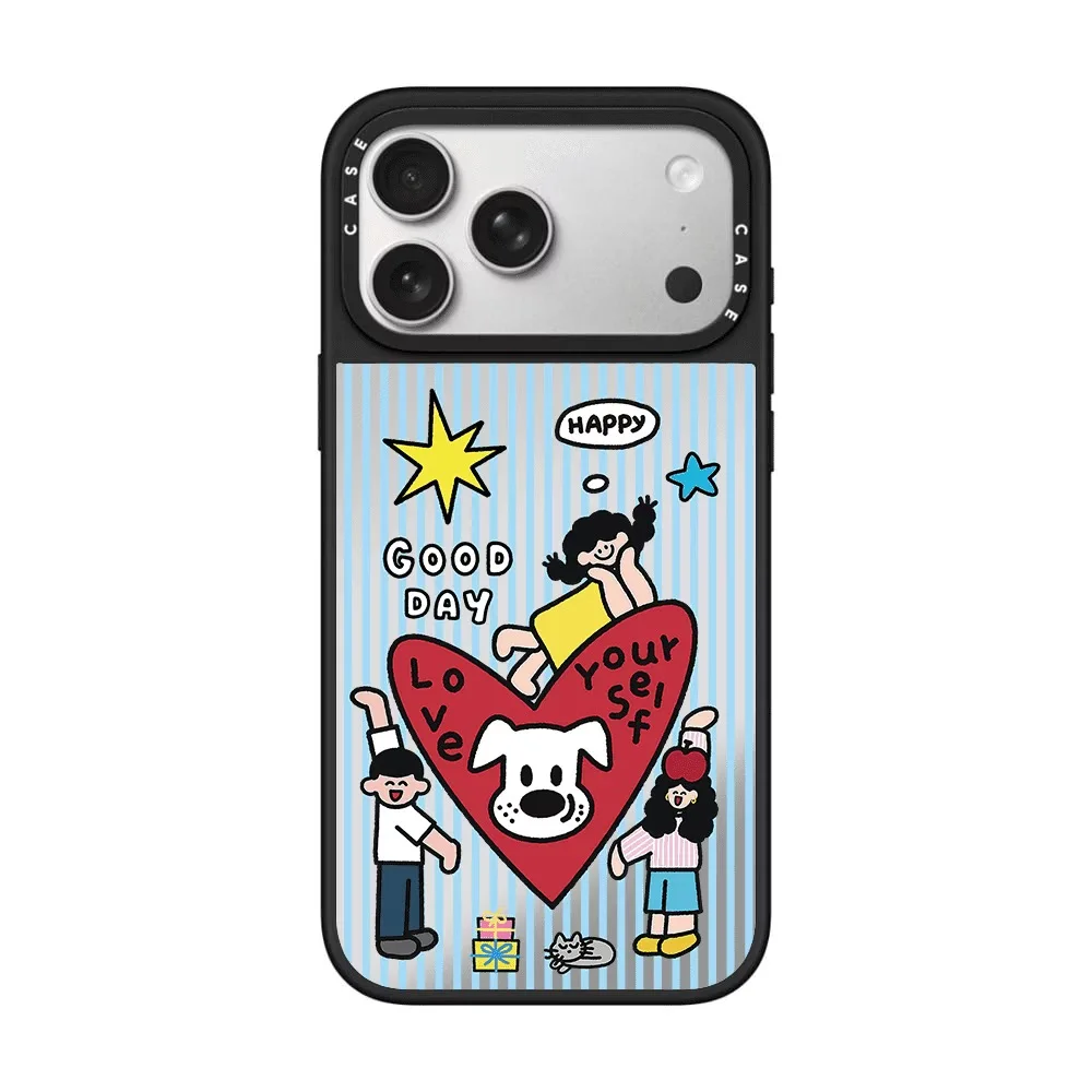 Self-Disciplined Girl Mirror Phone Case – Creative and Cute Design with Drop-Proof Protection