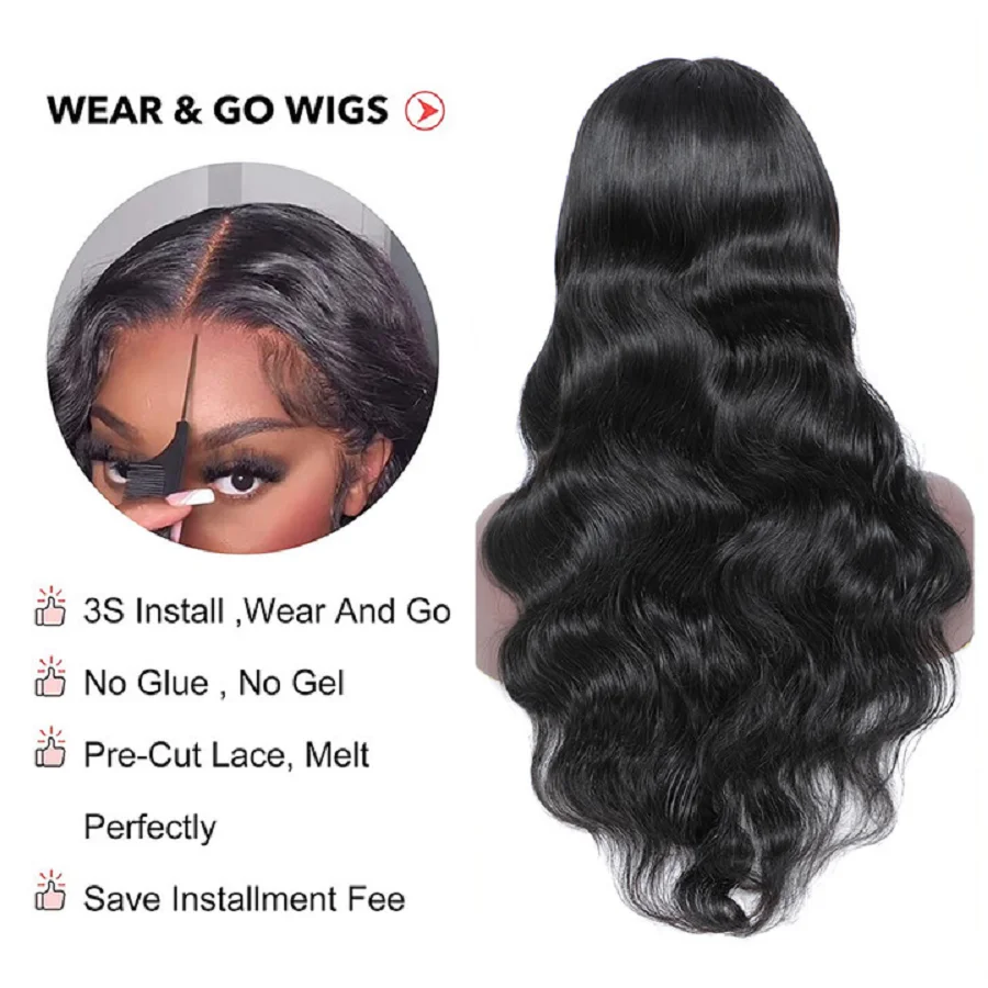 Body Wave Glueless Lace Wig Human Hair Ready To Wear 4x6/5x5  Lace Human Hair Wigs For Black Women Brazilian Remy Wig Bling Hair 2