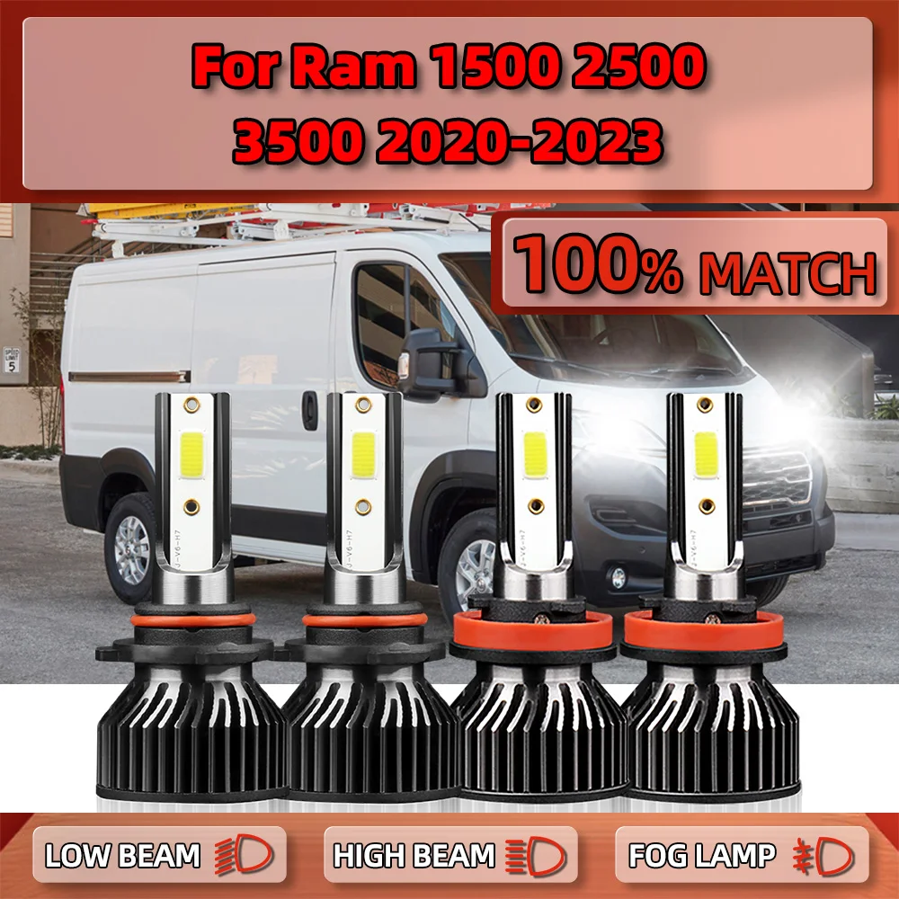 

40000LM Canbus LED Headlight Bulbs 240W High Low Beam Car Lights 12V 6000K White For Ram 1500 2500 3500 2020 2021 2022 2023