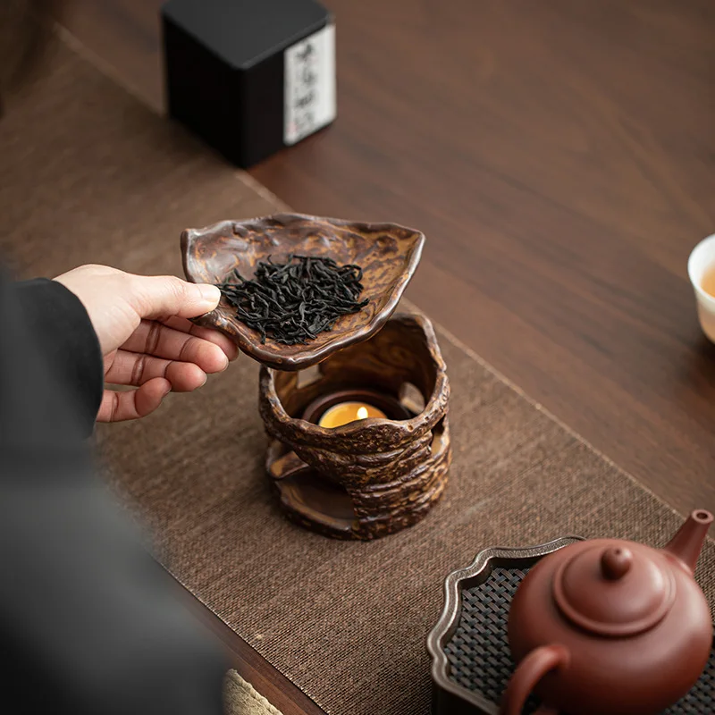 Candle Heating Tea Stove Samovar Japanese Retro Roasted Tea Stove Teapot Warmers Teaware Kitchen Dining Bar Home Garden