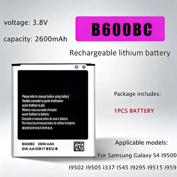B600BC 2600mAh Batteria Del Telefono Sostituzione Li-lon Batterie per Samsung Galaxy S4 I9500 I9502 I9505 I337 I545 I9295 I9515 I959
