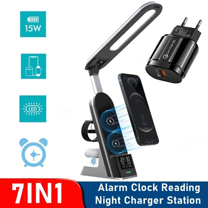 Charger Iphone Apple Watch Wireless Chargers Lamp Lamps Phone Charger Alarm Clock