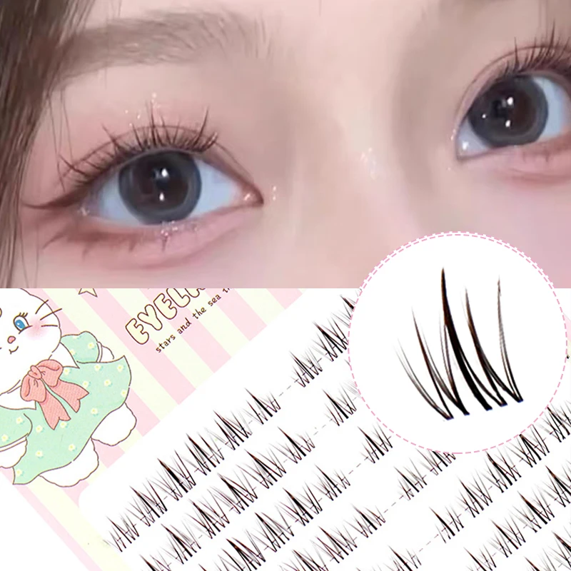 Segmented Lashes Transparent Band Sunflower False Eyelashes Natural Soft Fairy Style for Effortless Volume