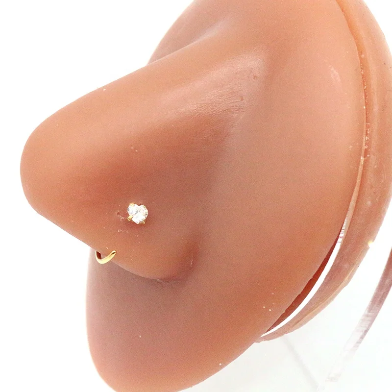 Nose Rings Gold Plated hoop nose ring Nose hoop star heart square round For women body piercing jewelry