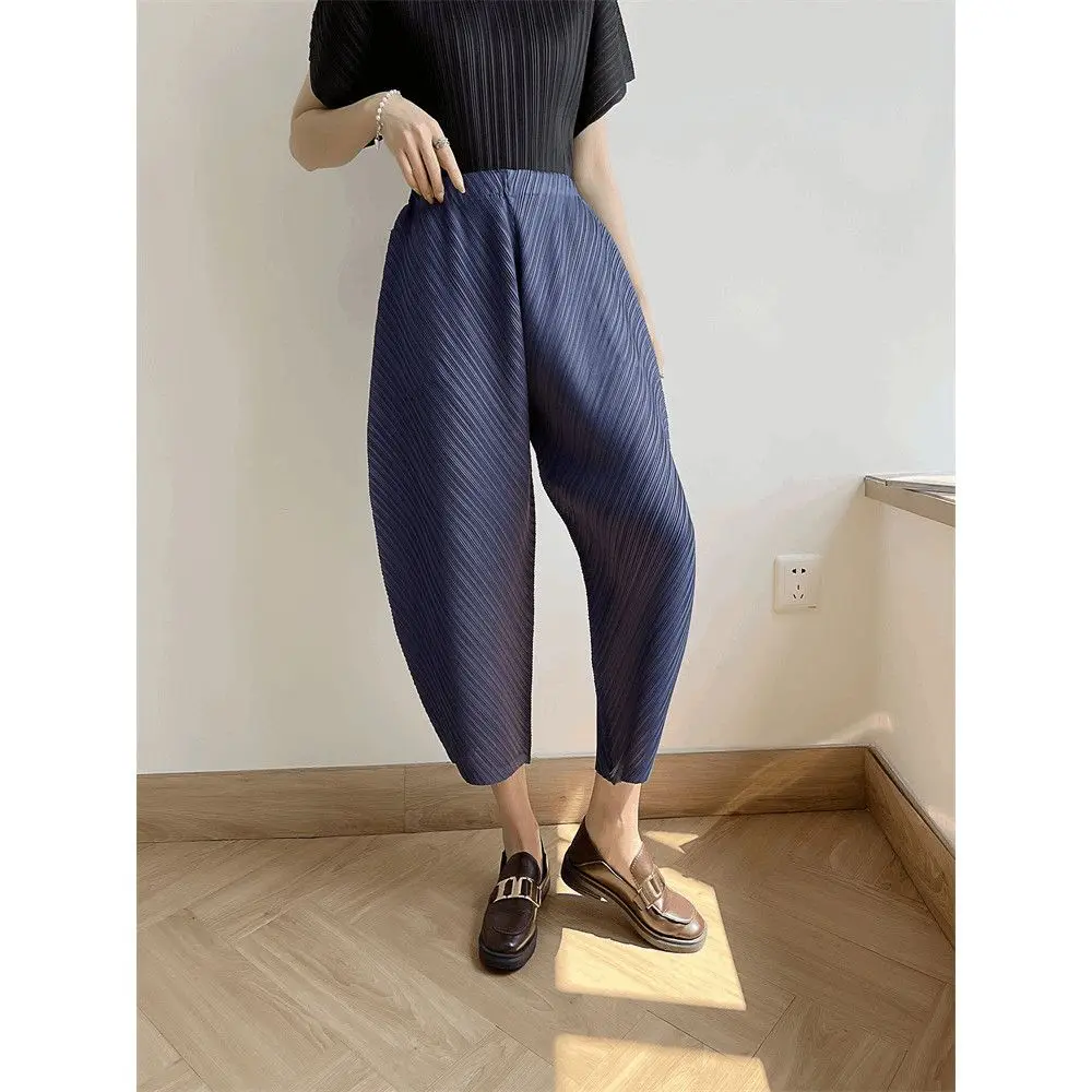 Pleated Haren Pants 2023 Winter New Loose Large Waisted Women Haren Pants Show Slim Style  techwear women