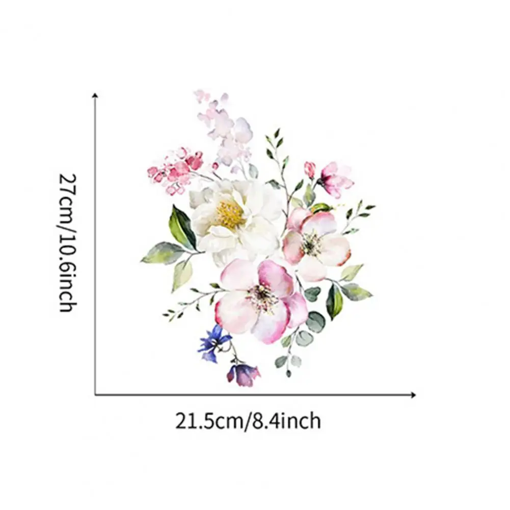 Toilet Lid Sticker Strong Stickiness PVC Waterproof Easy-peel Flower Theme Toilet Seat Decal Restroom Art Decoration Bathroom