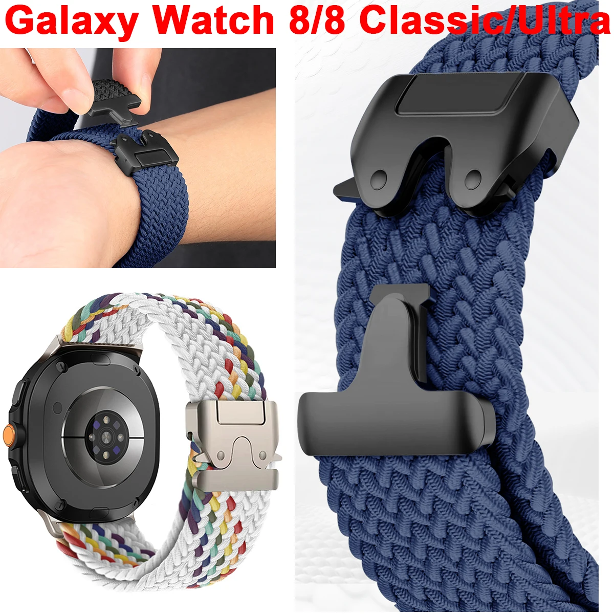 Braided Parachute Buckle Strap with Bracelet Design