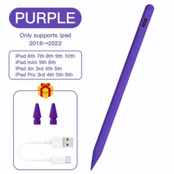Enhanced Stylus Pen with Palm Rejection and Tilt Induction (Purple)