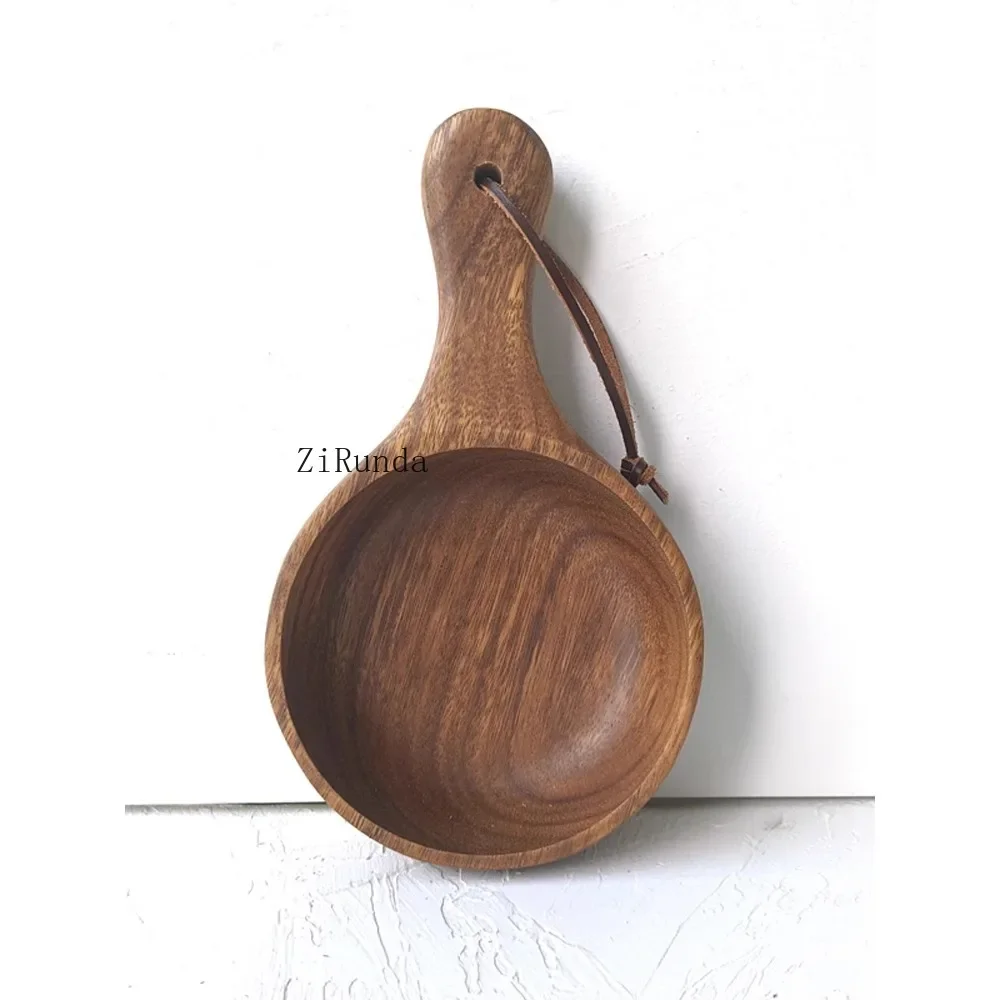 *Solid Wood Water Scoop Household Beech Water Wood Wine Scoop Wooden
