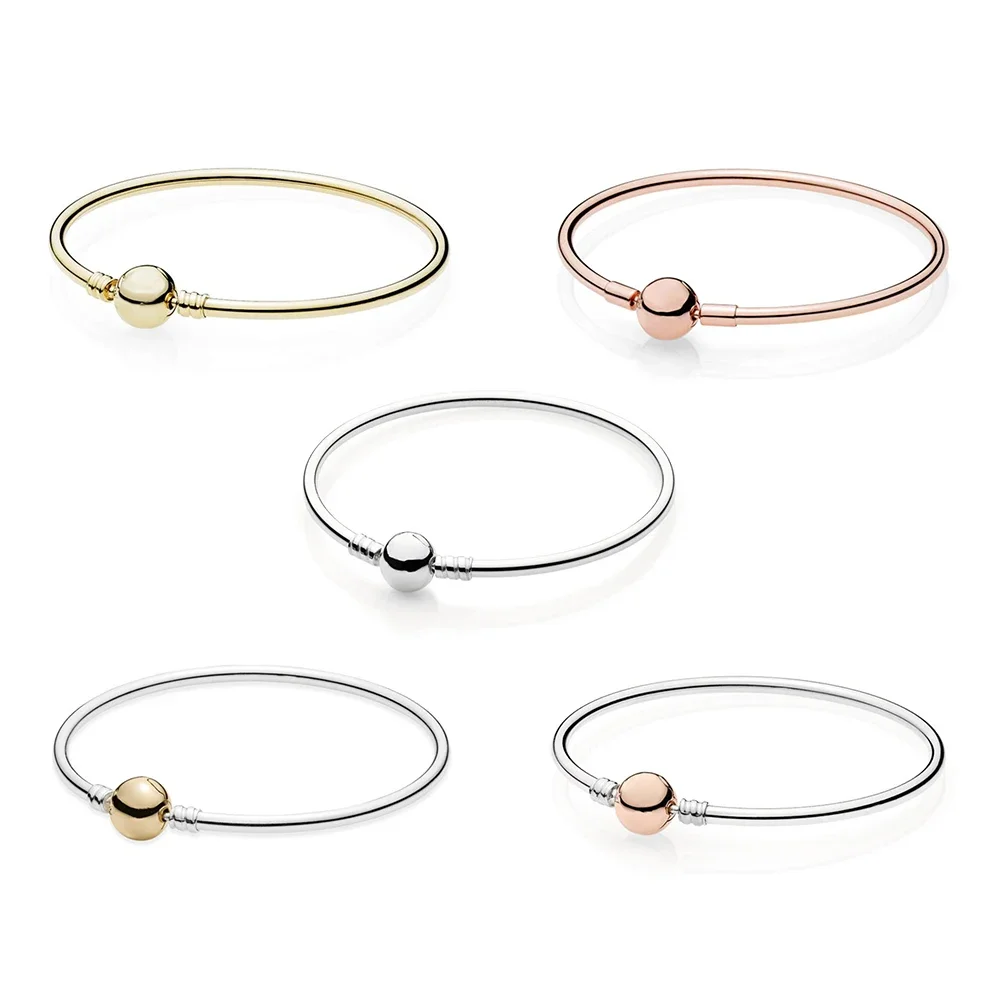 

New Classic Luxury Silver925 Moment Bracelet Rose Gold Buckle Diy Jewelry Original Charm Ladies Jewelry Birthday Gift