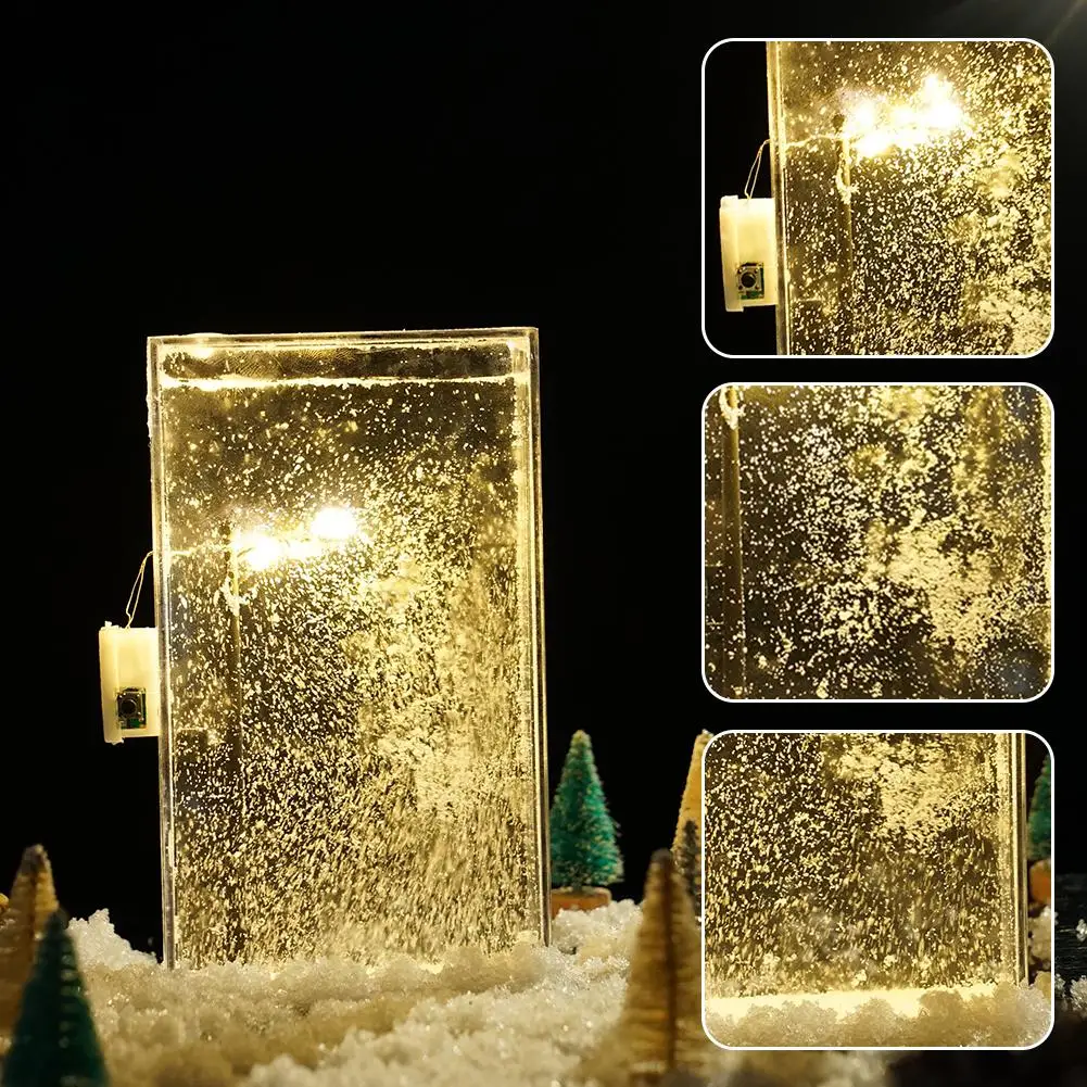 Plastic Snowy Night Light Small Street Lamp Christmas Decor
