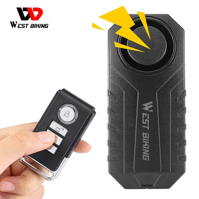 

WEST BIKING Bicycle Safety Alarm Wireless Anti Theft IP65 Remote Search Locking Scooter Motorcycle E-Bike Security Protection