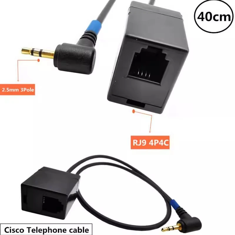 PC 컴퓨터 헤드셋 시스코 전화 장치용 듀얼 오디오 잭, 암-수 RJ9 RJ45 플러그 어댑터 컨버터 케이블, 3.5mm, 2.5mm