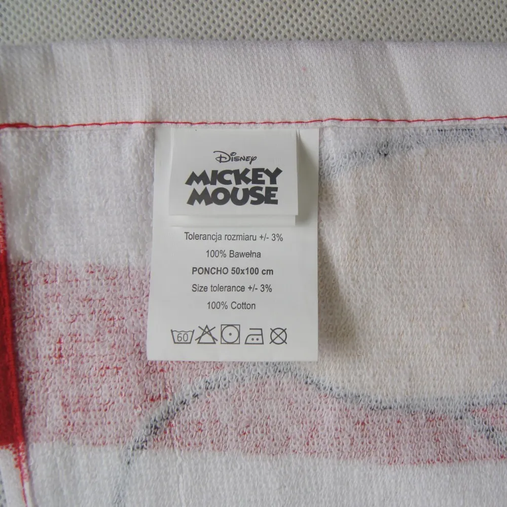 Disney Cotton Mickey Minnie Mouse Baby Girls Boys Hooded Bath Towel Swimming Cloak Absorbent Toddler Bathrobe 50x110cm