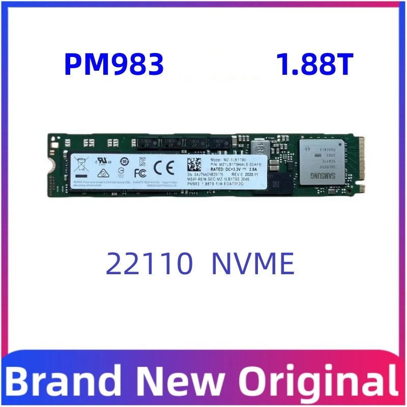 New  original PM983 M.2 Nvme 22110  1.88TB 1.92T 3.84T PCIE Enterprise Internal Solid State Drives Server For Desktop new p4510 8tb 4tb 2tb 1tb u 2 nvme 2 5in write dense server enterprise ssd solid state drive new original for intel ssdpe2kx0