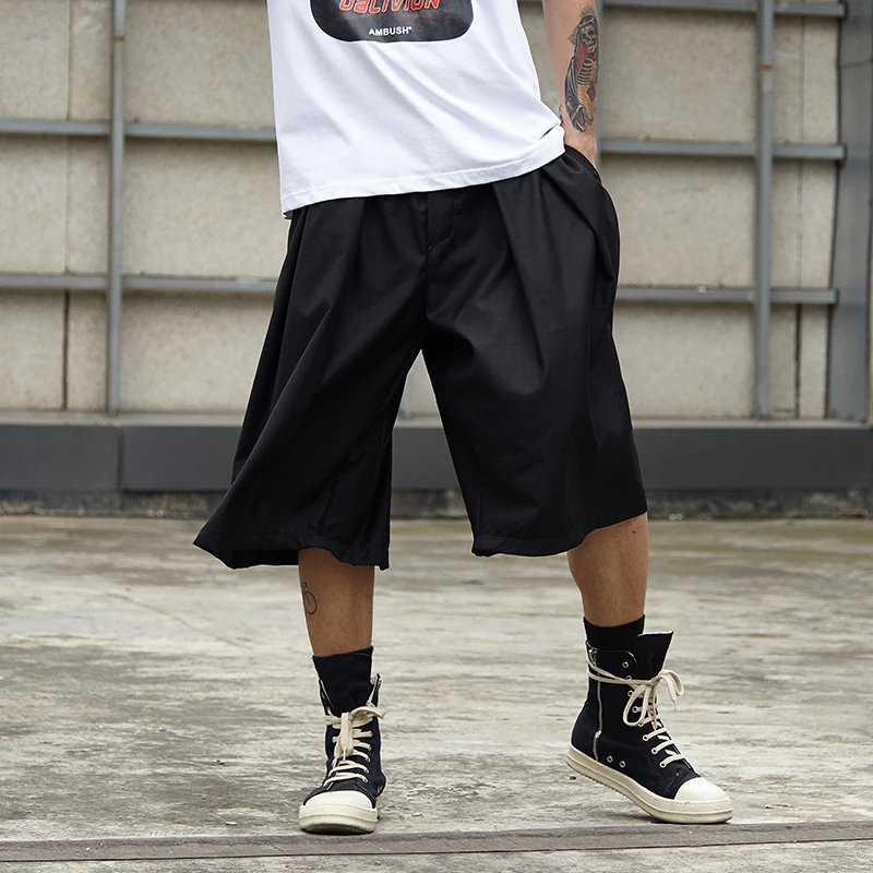 Uomo estate Streetwear Hip Hop Punk gotico allentato Casual gonna pantaloncini  uomo Oversize moda Kimono gamba larga Harem Shorts pantaloni|Casual Shorts|  - AliExpress