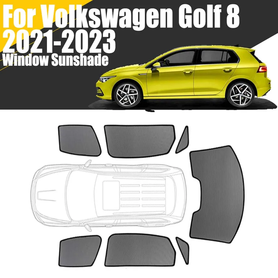 

Магнитный автомобильный солнцезащитный козырек на заказ для Volkswagen Golf 8 VIII 2021-2023 VW 5 дверей занавеска сетчатая Передняя занавеска на лобовое стекло
