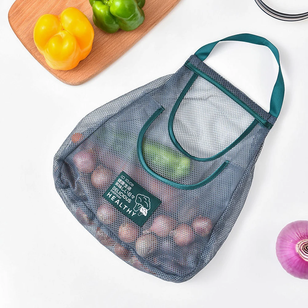 10PCS Kitchen Organizer Reusable Mesh String Organizer Bag Washable Eco Friendly Hollow Net Portable for Garlic Potatoes Onion