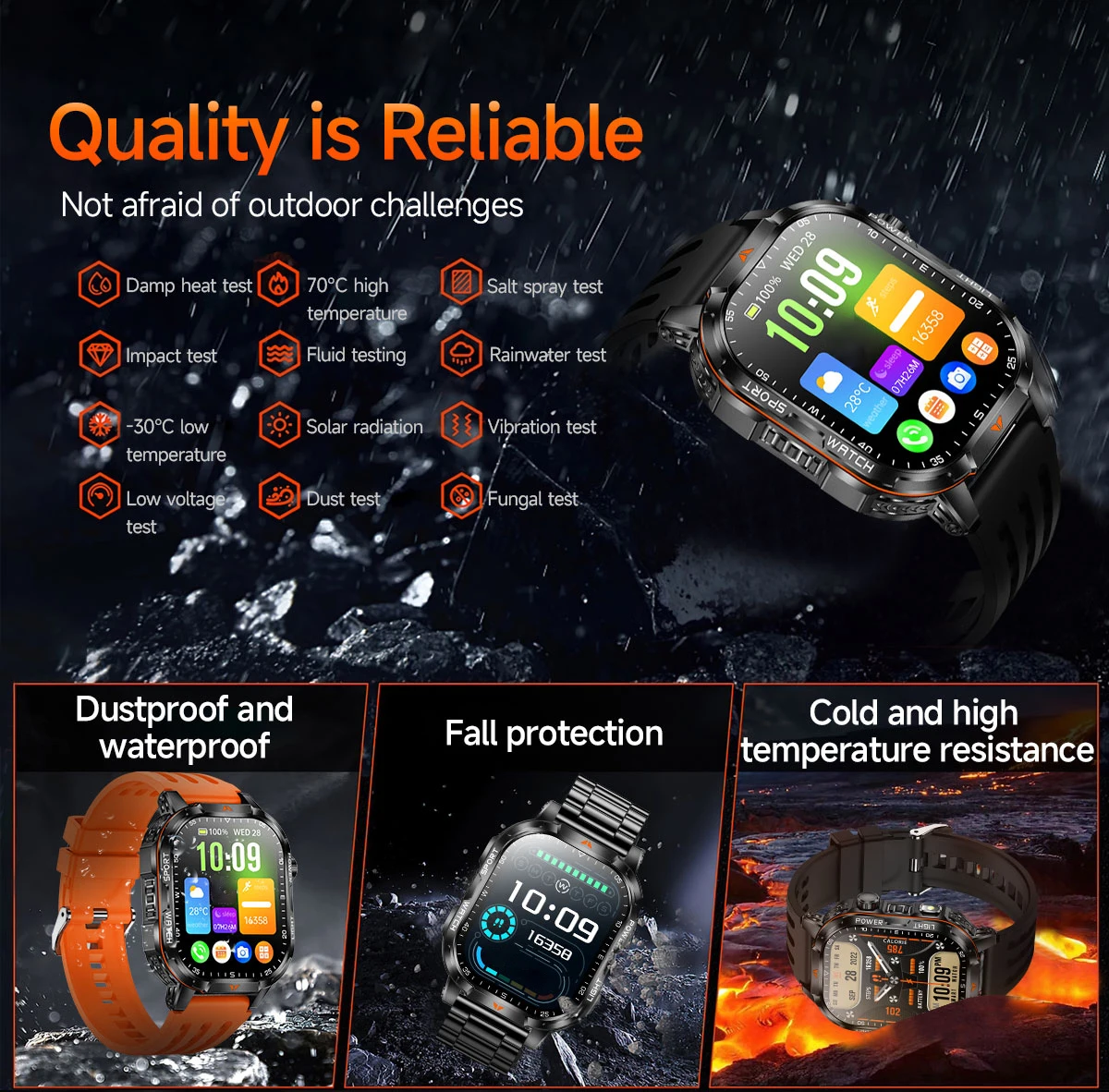 2026 New exercise 1400mAh Battery Smart Watch Tracking 10ATM Waterproof Sports Tracker Outdoor Military Smart Watch Men 4