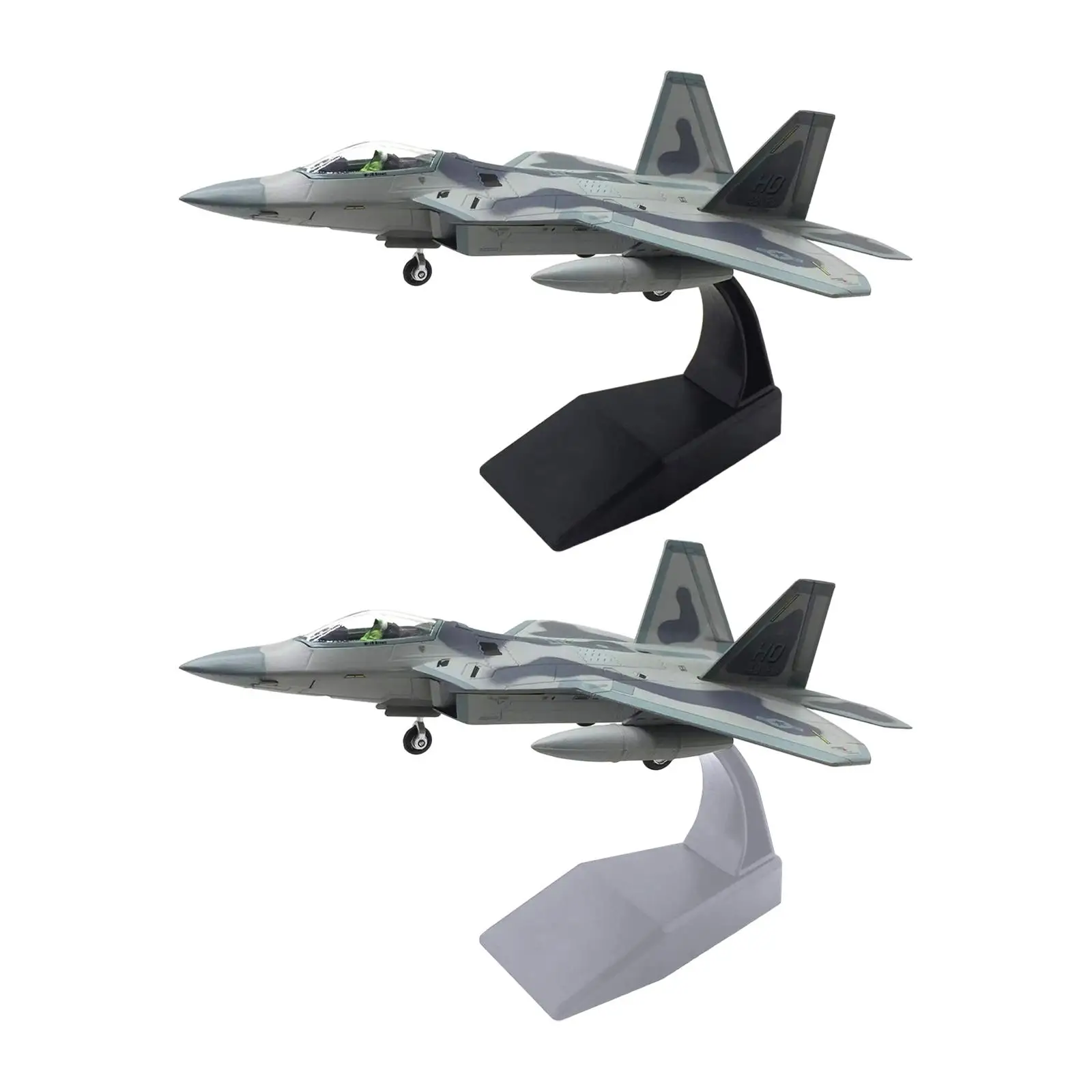 

Diecast Fighter Collections 1:100 Scale USA F22 Aircraft Airplane with Stand for Cabinet Bar Bedroom Livingroom Tabletop Decor