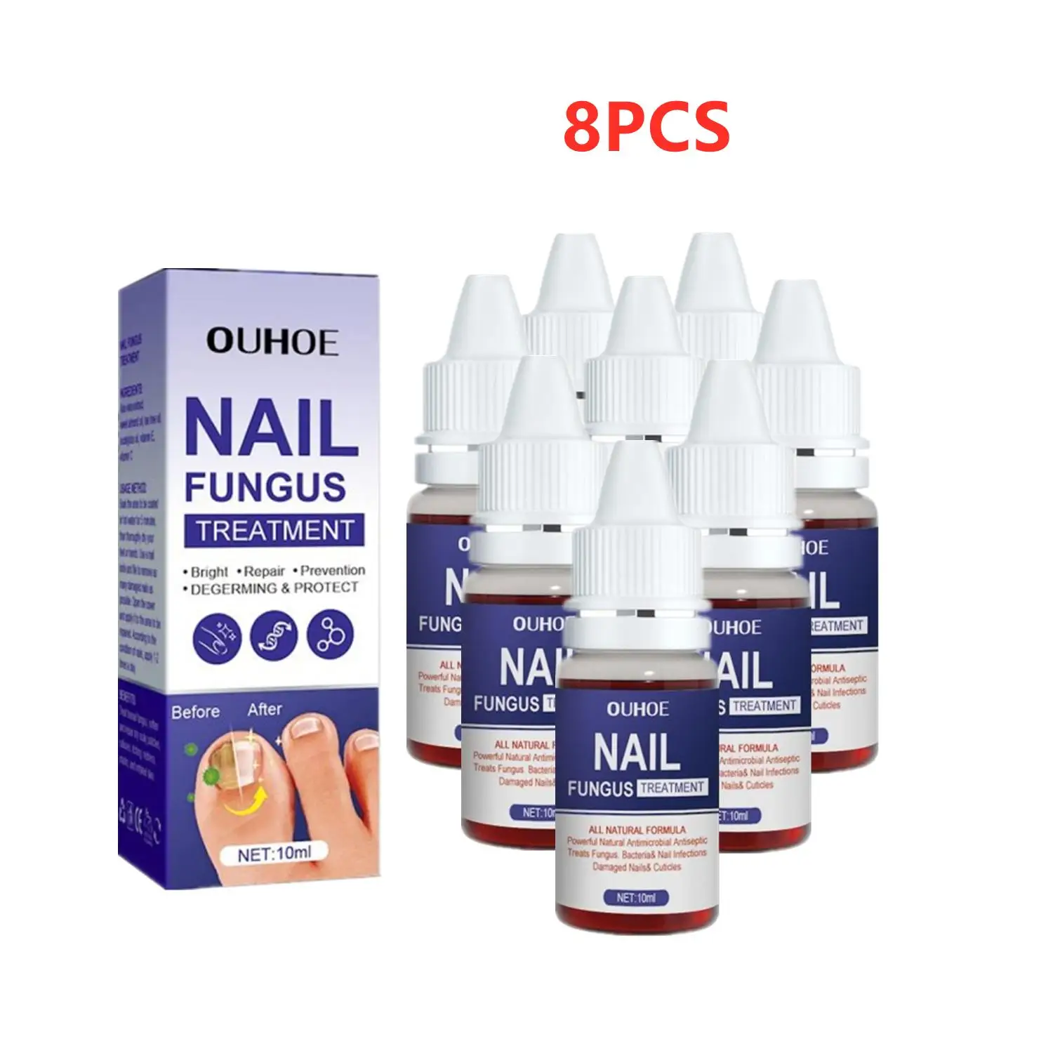 8X Effective Nail Fungus Treatment Oil Foot Nail Repair Toenail Cuticle Remover Oil Anti Infection Toenail Fungus Treatment 10ML