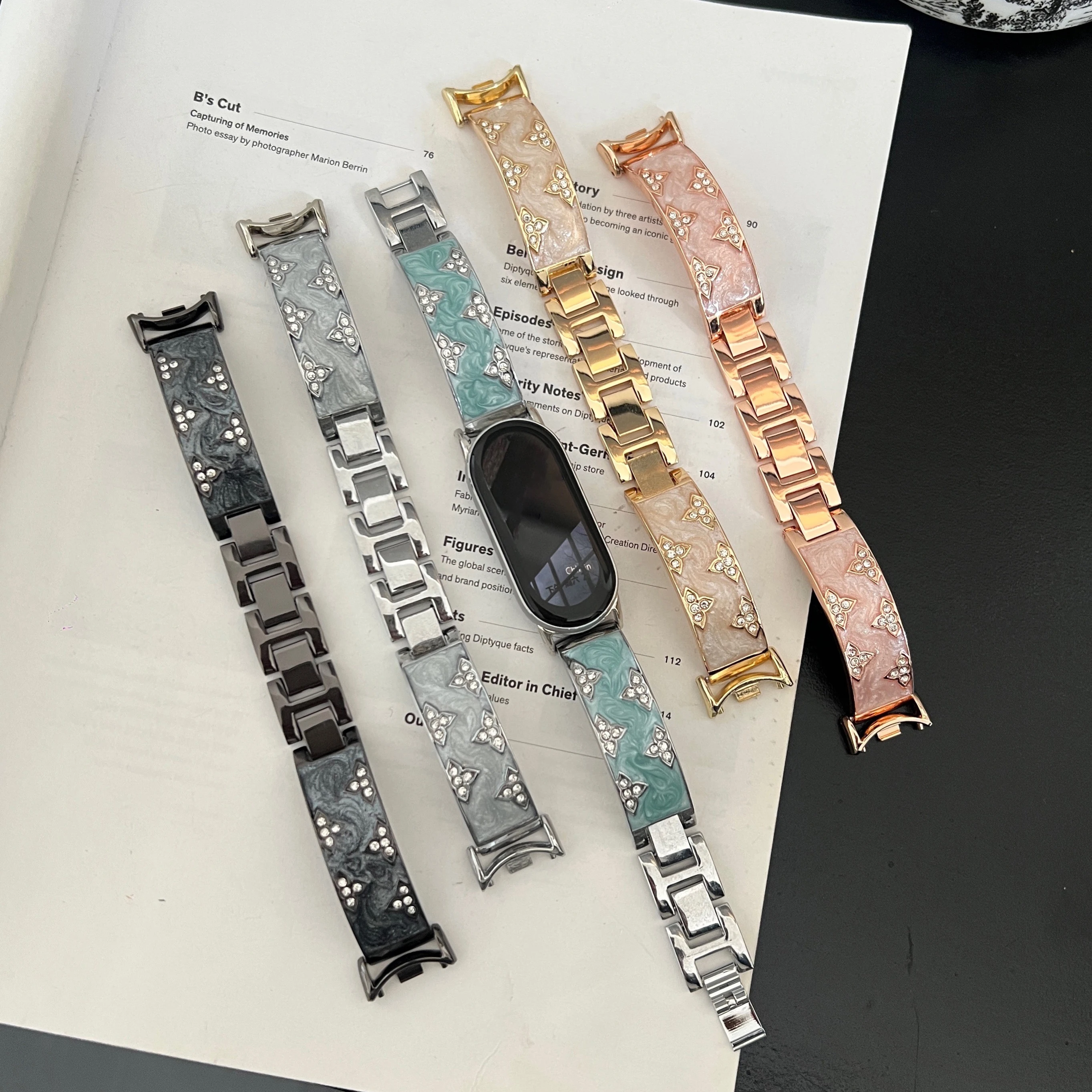 Noble Diamond-Encrusted Metal Strap