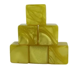 10 - Piece Set of 16mm Blank Dice for Customization and Creative Gaming (YELLOW)