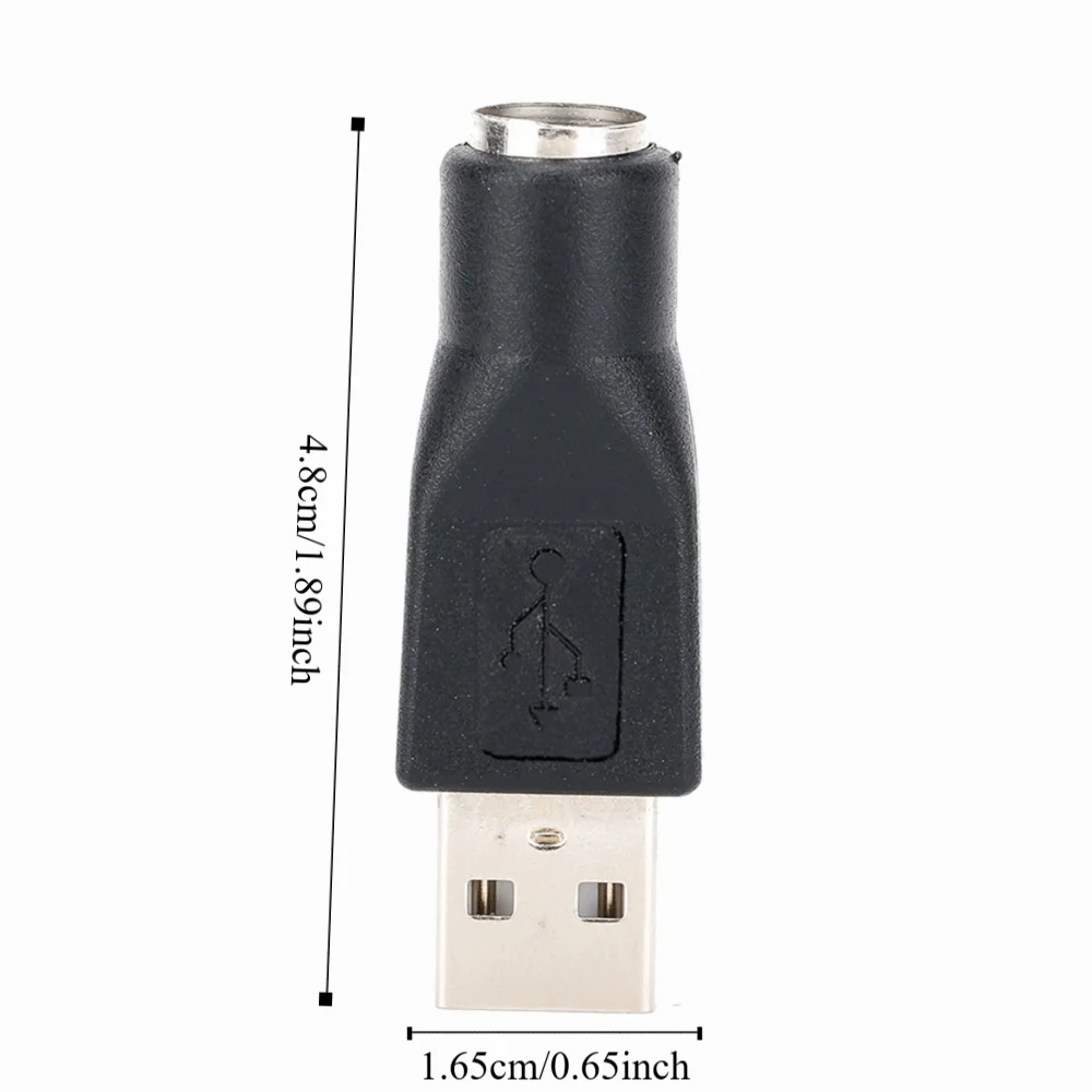 4개입 6핀 USB-PS2 어댑터 플러그 앤 플레이 블랙 USB(수)-PS/2(암) PS2 키보드 어댑터 키보드 연결용