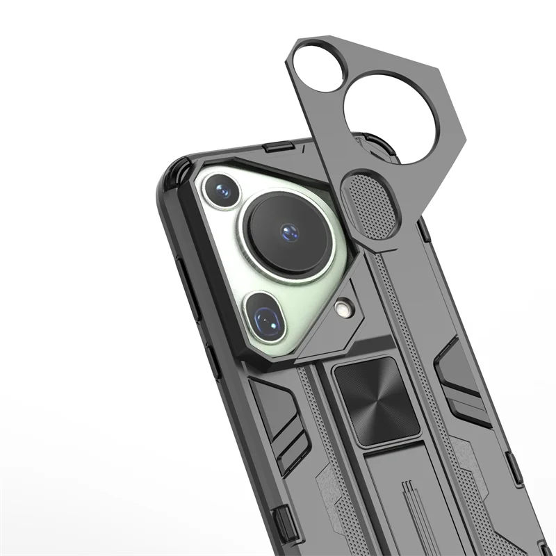 Shockproof Armor Phone Case with Camera Lens Protection and Stand Holder