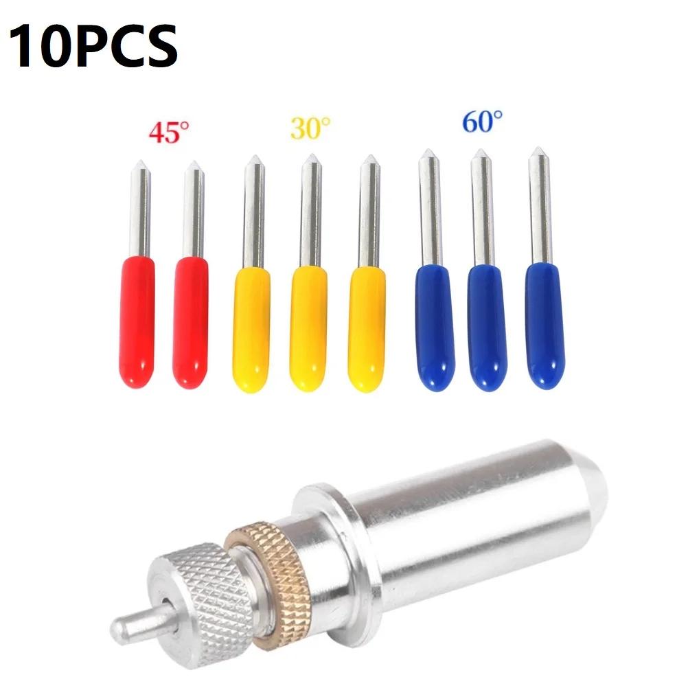 

Blades Hand Tools Resistance Tungsten Steel 10pcs/set Cutting Tools Fits Most Cutting Plotter Hard No Rust 30°/ 45°/ 60°