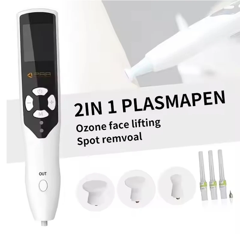 Dark Spot Wrinkle Freckle Removal Plasma Pen 2 in 1 Eyelid Lifting Ozone Device Plasma Skin Tightening Fibroblast Pen
