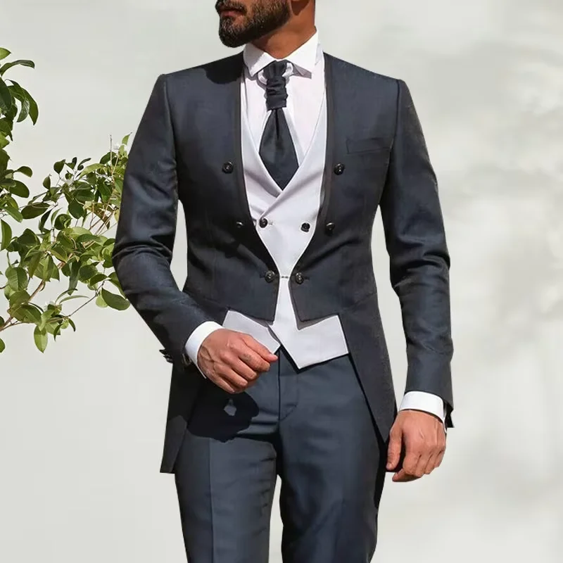 2025 Men's Slim Fit 3 Piece Suit Single Breasted Blazer For Men Hot sell formal design cheap Suit for Men
