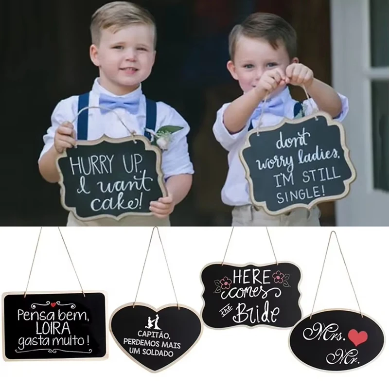 Rustic Wedding Wooden Blackboard Mr Mrs Bridal Shower Decoration Photobooth Birthday Party DIY Home Decor Sign Message Board wooden blackboard