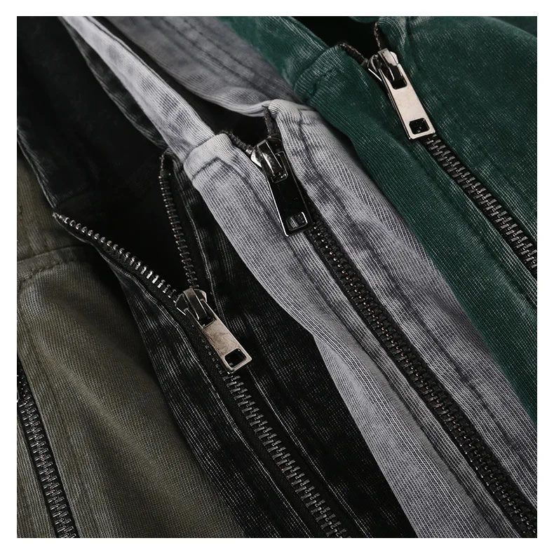 300gRetro Water - Washed Hooded Zip - Up Sweatshirt: 100% Cotton Loose Fit, Tailored Unisex, Loose Casual Sweatshirt